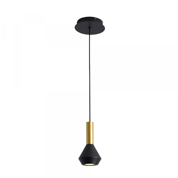 PENDENTE PITUCO DOURADO E PRETO E PRETO (D)10CM (A)18.7CM 1XGU10 10W - ML015GB