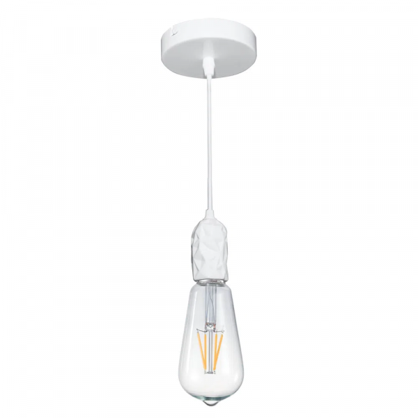 PENDENTE PLOT D 5CM X 9CM 1XE27 127V / 220V BRANCO - CH001B