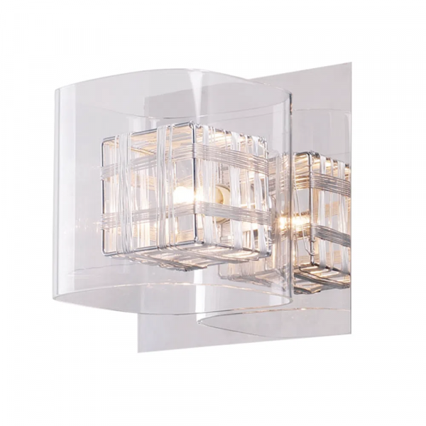 ARANDELA RAVEL CROMADO E TRANSPARENTE (C)15CM (L)16CM (A)16CM 1XG9 40W - HO110B