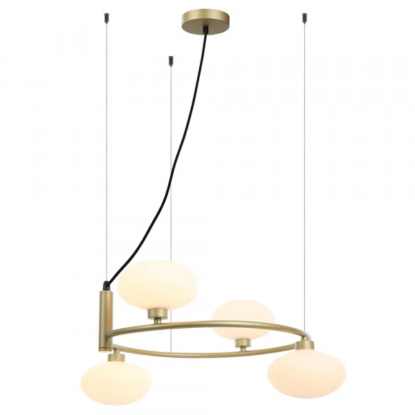 PENDENTE SAMBA DOURADO E BRANCO (D)41.5CM (A)22CM 4XG9 100W - HL012S