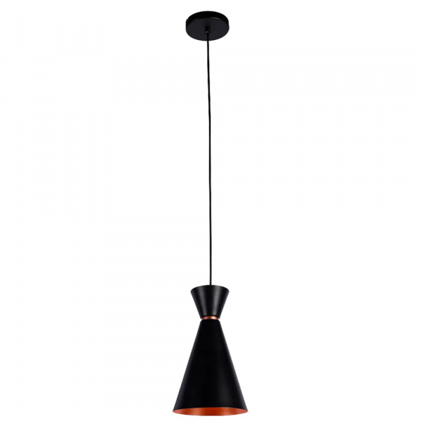 PENDENTE SET PRETO E COBRE (D)18CM (A)3.5CM 1X40W E27
