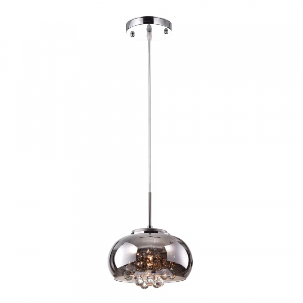 PENDENTE / PLAFON SOHO CROMADO E TRANSPARENTE (D)22CM (A)12CM 1XG9 25W - PD007CR