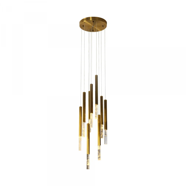 PENDENTE VITA BRONZE E TRANSPARENTE (D)38CM (A)51CM 9X4W 3000K 1800LM - HM005L
