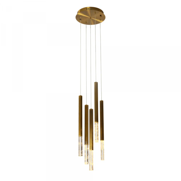 PENDENTE VITA BRONZE E TRANSPARENTE (D)28CM (A)51CM 5X4W 3000K 1000LM - HM005M