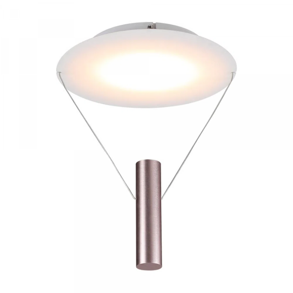 PLAFON DE SOBREPOR TINO DOURADO E BRANCO (D)30CM (A)60CM 1X12W 2700K 600LM - CD007