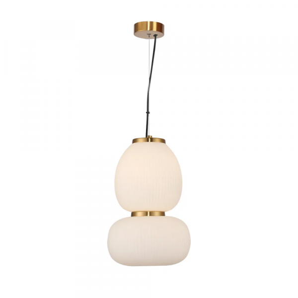 PENDENTE TRU DOURADO E BRANCO (D)24CM (A)36.5CM 1X21W 3000K 1050LM - HC004