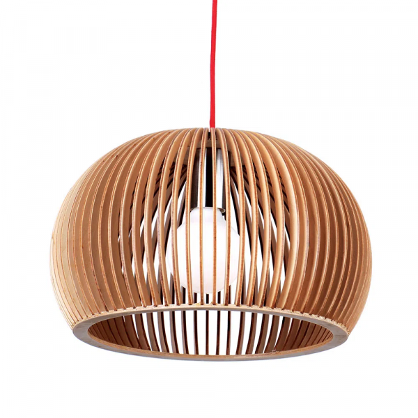 PENDENTE WOOD CROMADO E MARROM (D)45CM (A)28CM 1XE27 40W - LB003