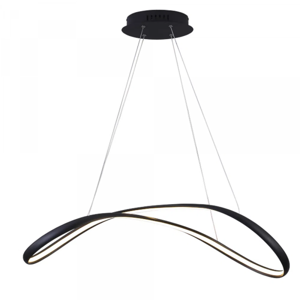 PENDENTE ZIG PRETO (C)88CM (L)32CM (A)22CM 1X35W 3000K 1800LM - TP002B