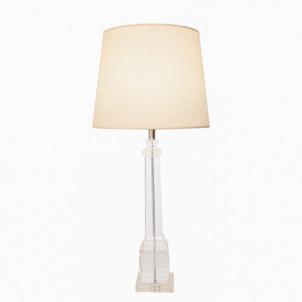 BASE PARA ABAJUR CLASSIC CROMADO E TRANSPARENTE (C)14CM (L)14CM (A)65CM 1XE27 40W - XL1155
