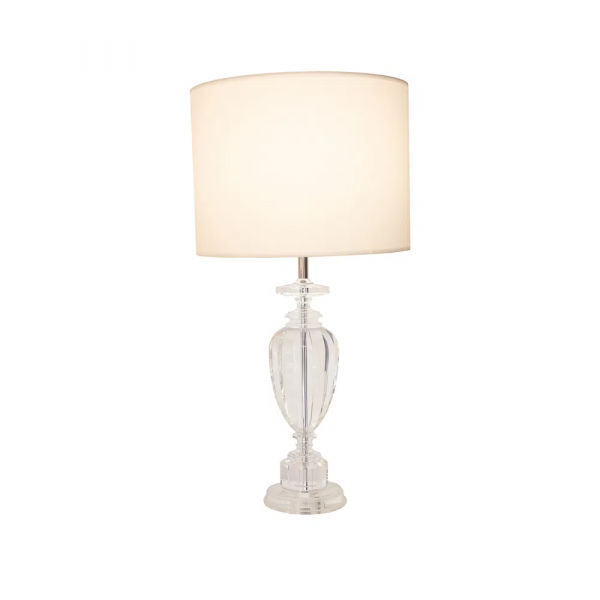 BASE PARA ABAJUR CLASSIC CROMADO E TRANSPARENTE (D)15CM (A)55CM 1XE27 40W - XL1210