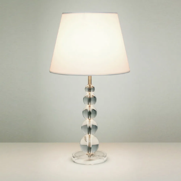 BASE PARA ABAJUR CRILY CROMADO E TRANSPARENTE (D)14CM (A)39CM 1XE27 40W - TE0127