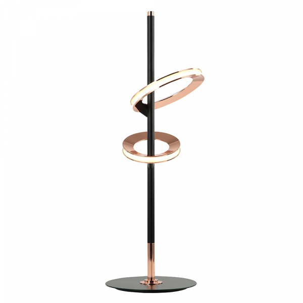 ABAJUR GINGA ROSE GOLD E PRETO (D)20CM (A)60CM 4,3W + 6,1W 3000K 520LM - BB013