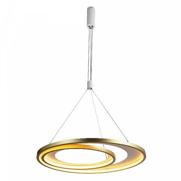 PENDENTE LOOP BRANCO E DOURADO (D)62 + 42CM (A)2,2CM 1X48W 3000K 1500LM LED