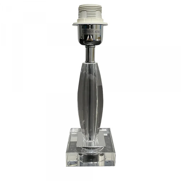 BASE PARA ABAJUR KRISTALO CROMADO E TRANSPARENTE (C)8CM (L)8CM (A)27CM 1XE27 40W - XL003