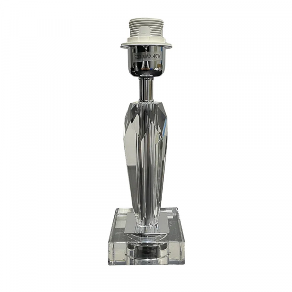 BASE PARA ABAJUR KRISTALO CROMADO E TRANSPARENTE (C)8CM (L)8CM (A)27CM 1XE27 40W - XL002