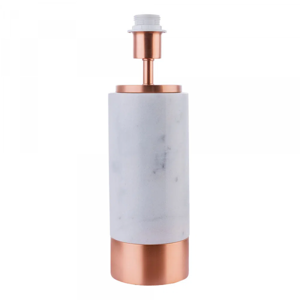 BASE PARA ABAJUR MARMO COBRE E BRANCO (D)12CM (A)39CM 1XE27 40W - GL001EW