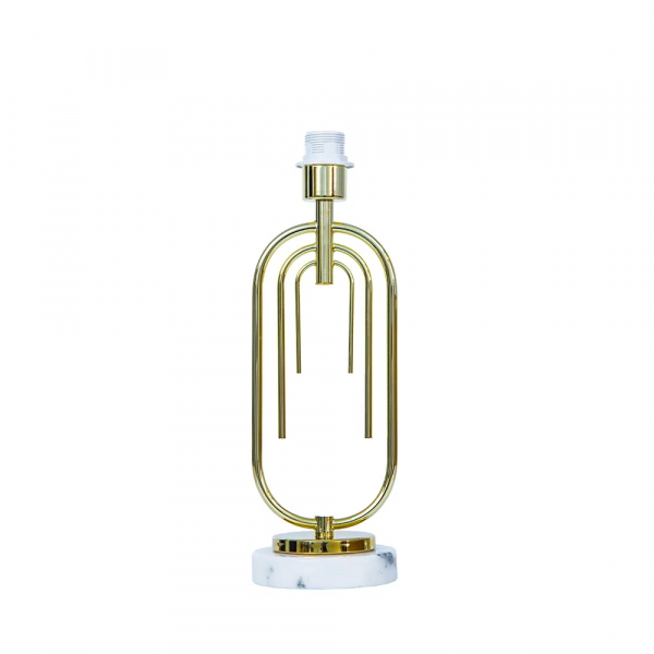 BASE PARA ABAJUR MONACO DOURADO E BRANCO (D)14CM (A)42CM 1XE27 40W - GL015G
