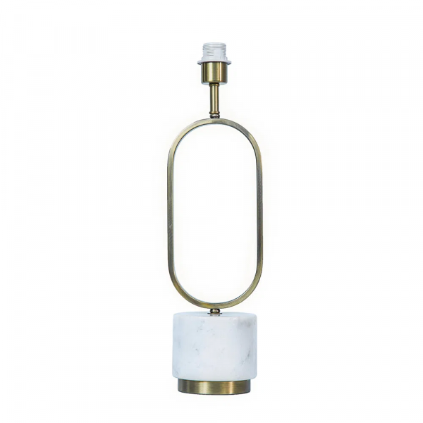 BASE PARA ABAJUR OVALE BRONZE E BRANCO (D)16CM (L)14CM (A)56CM 1XE27 40W - GL019G