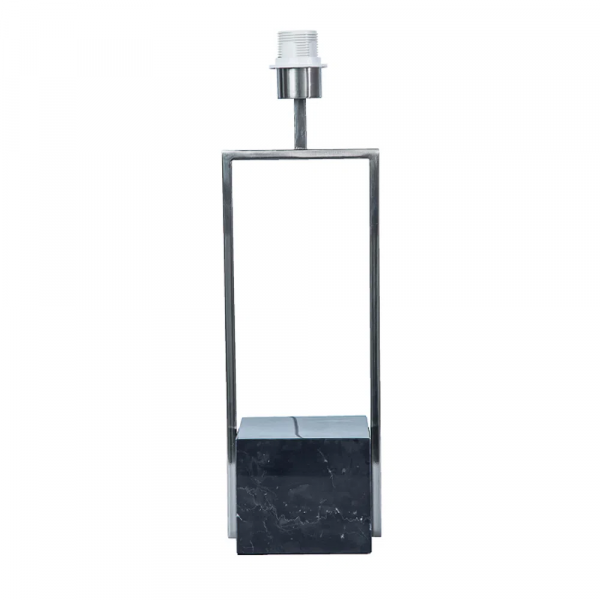 BASE PARA ABAJUR QUADRATTO NIQUELADO E PRETO (C)13CM (L)15CM (A)50CM 1XE27 40W - GL020N