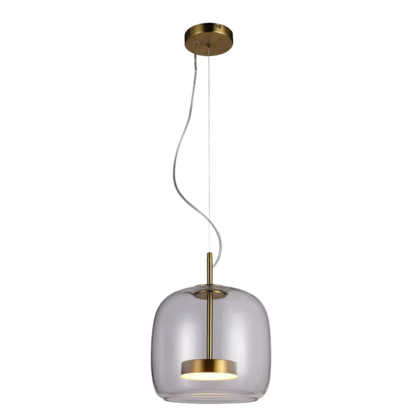 PENDENTE TEMPO DOURADO E TRANSPARENTE (D)26CM (A)24CM 1X1W 3000K 300LM LED