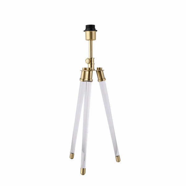 BASE PARA ABAJUR VENETO DOURADO E TRANSPARENTE (C)29.5CM (L)25.5CM (A)59.5CM 1XE27 40W - MI006
