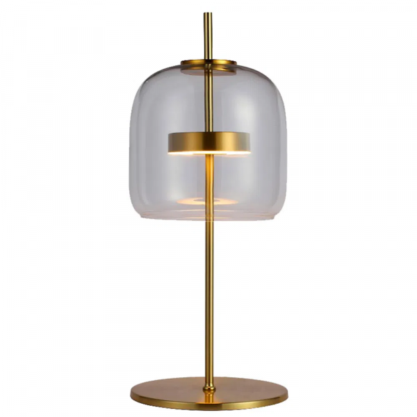 ABAJUR MIA DOURADO E TRANSPARENTE (D)26CM (A)56CM 1X1W 3000K 300LM LED