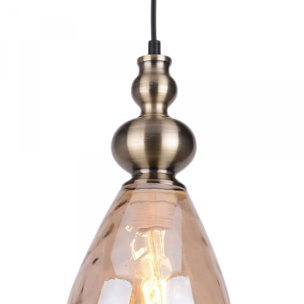 PENDENTE THAN BRONZE E AMBAR (D)16CM (A)31CM 1XE27 40W - FO006A - 2