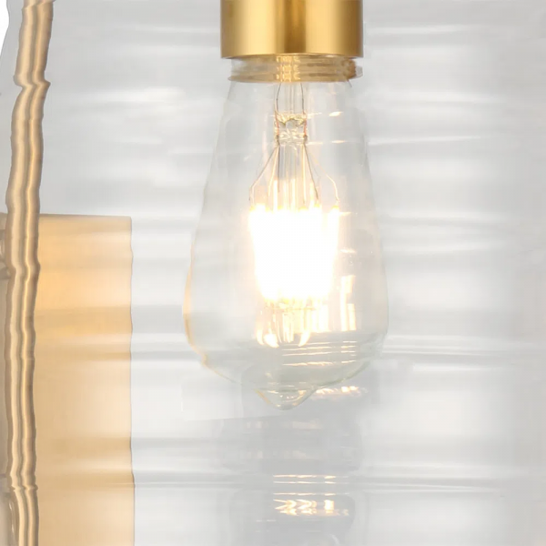 ARANDELA LAMPARINA DOURADO E TRANSPARENTE 20,3CM X H29,5CM X P27,5CM 1XE27 - HC012 - 1