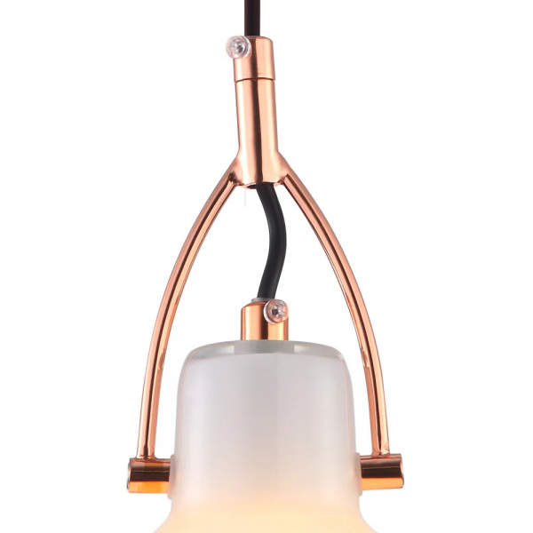 PENDENTE BAR D 14CM X 22CM 1XG9 127V / 220V BRANCO E COBRE - OP057A - 2