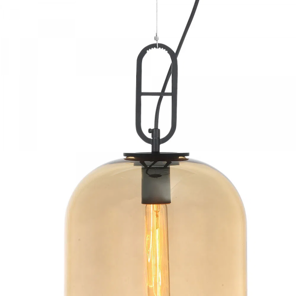 PENDENTE KHAO PRETO E CHAMPAGNE (D)25CM (A)45CM 1XE27 40W - OP060CH - 2