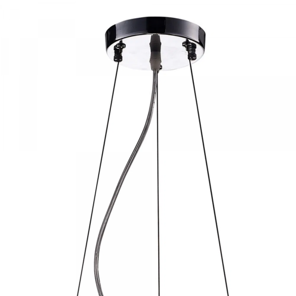 P - PENDENTE / PLAFON SOHO CROMADO TRANSP E AMBAR (D)50CM (A)28CM 6XG9 150W - PD001AM - 1