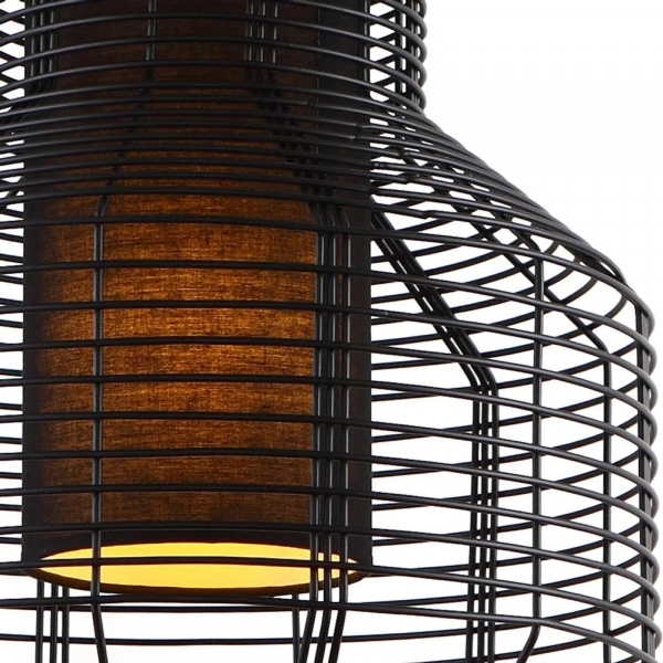 PENDENTE NET D 32CM X 37CM 1XE27 127V / 220V PRETO - PD015S - 3