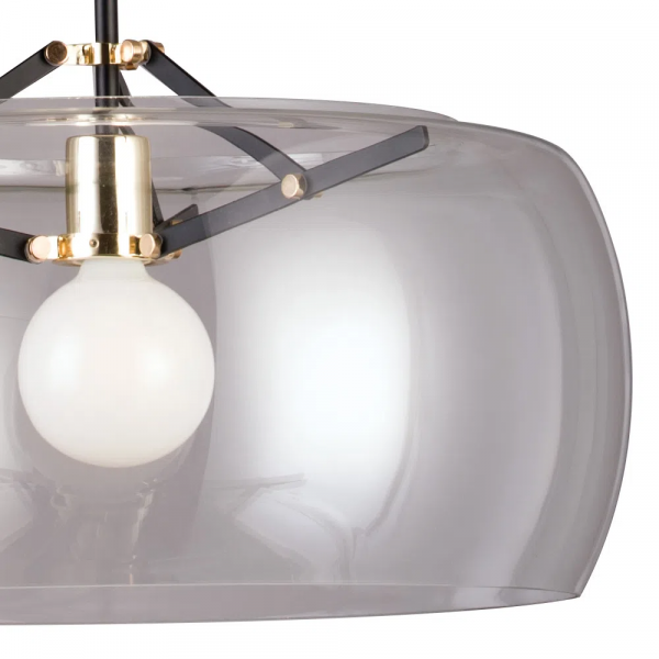 PENDENTE NOBU D 50CM X 31CM 1 X A60 40W PRETO / DOURADO E TRANSP - RE003BC - 2