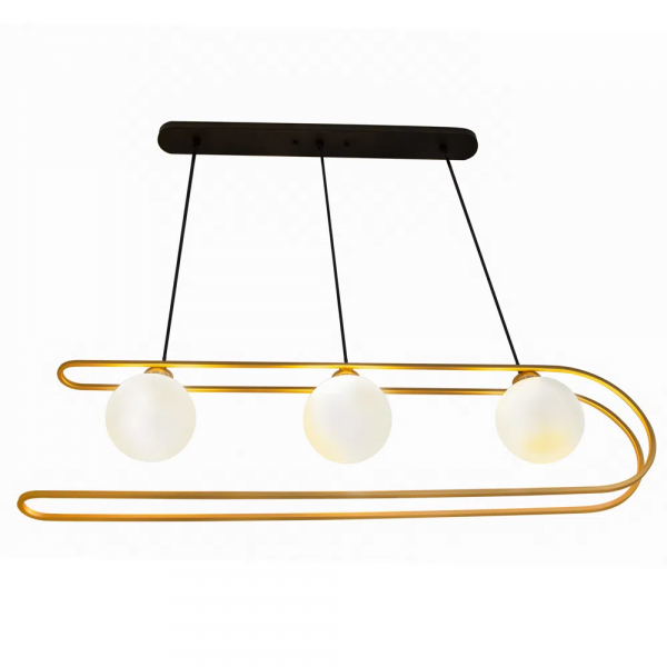 PENDENTE BEAT PRETO E DOURADO (C)68CM (L)12CM (A)18CM  3X75W   G9 - 5