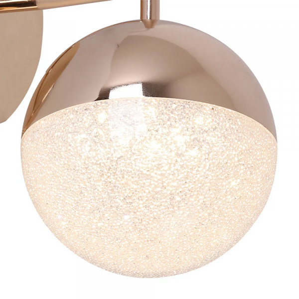 ARANDELA MEDIA LUNA DOURADO E TRANSPARENTE (C)18CM (L)12CM (A)27.5CM 1X6W 3000K 300LM - HM004 - 3