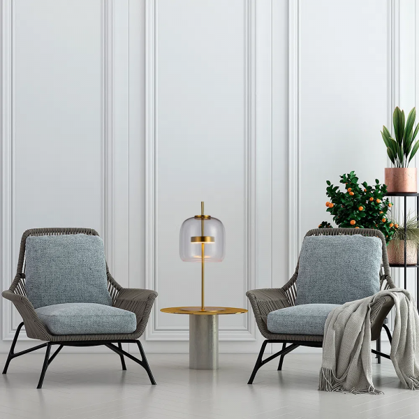 ABAJUR MIA DOURADO E TRANSPARENTE (D)26CM (A)56CM 1X1W 3000K 300LM LED - 4