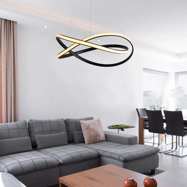 PENDENTE NODO PRETO (D)50CM (A)15CM 1X36W 3000K 1188LM LED - 4