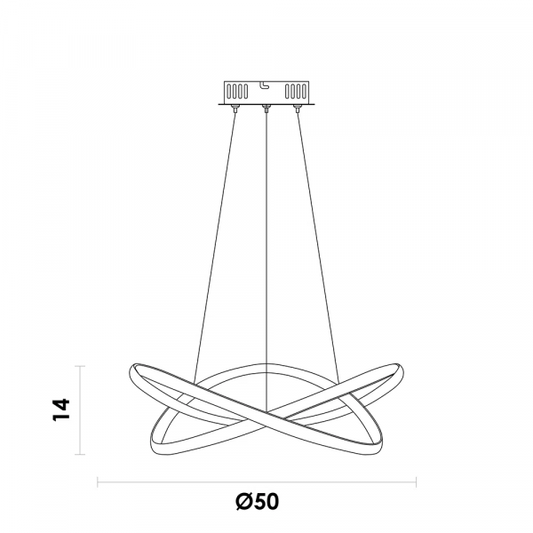 PENDENTE NODO ROSE GOLD (D)50CM (A)15CM 1X36W 3000K 1188LM LED - 4