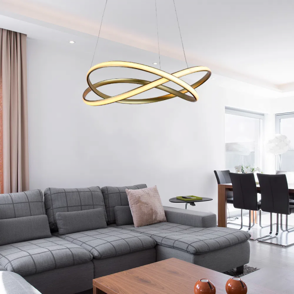 PENDENTE NODO DOURADO (D)50CM (A)15CM 1X36W 3000K 1188LM LED - 4