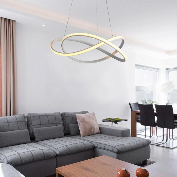 PENDENTE NODO BRANCO (D)50CM (A)15CM 1X36W 3000K 1188LM LED - HM020W - 4