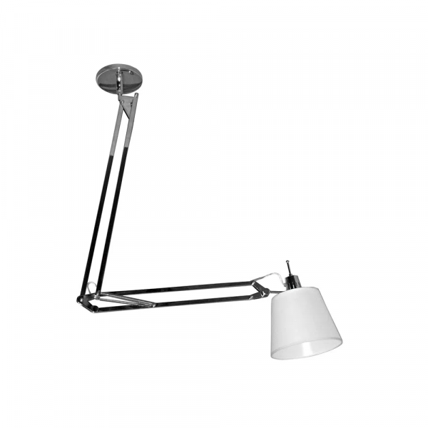 PENDENTE SCOPE CROMADO E BRANCO (D)25CM (A)142CM 1XE27 40W - HU1002C - 3