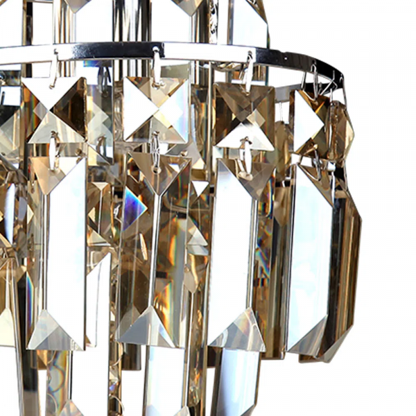 PENDENTE KRI CROMADO E AMBAR (D)18CM (A)21CM 1XG9 40W - HU2105A - 2