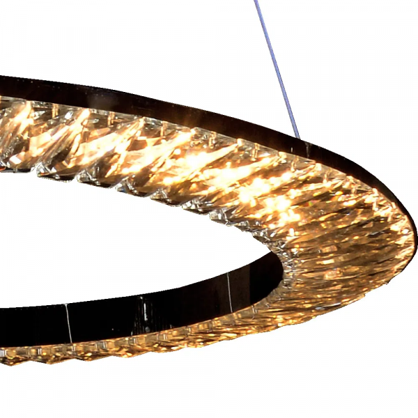 PENDENTE ORBIT CROMADO E TRANSPARENTE (D)62CM (A)3.5CM 1X30W 3000K 1650LM - ID009C - 3