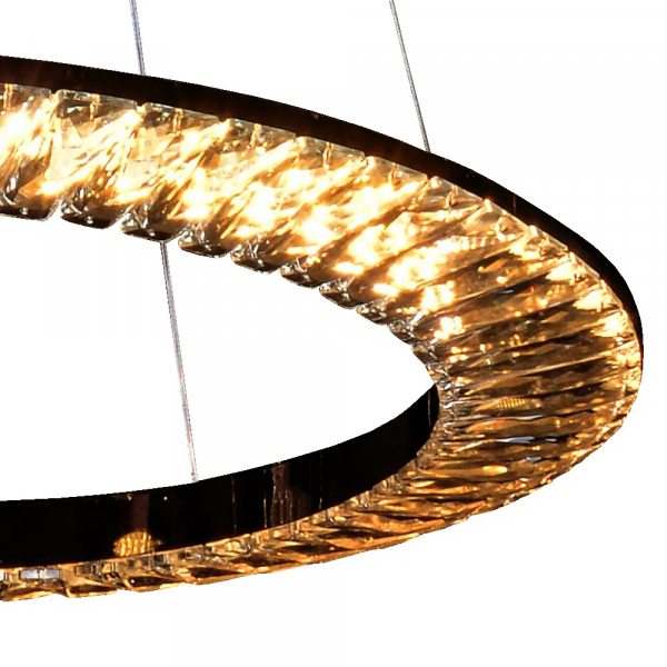 PENDENTE ORBIT ROSE GOLD E CHAMPAGNE (D)62CM (A)3.5CM 1X30W 3000K 1650LM - ID009E - 3