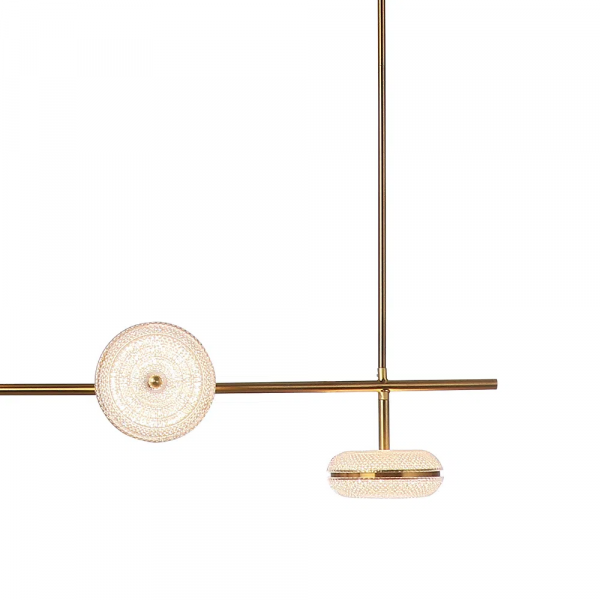 PENDENTE DENDÊ DOURADO E FOSCO (C)28CM (L)123CM (A)15CM 4X13W 2400K 4160LM - JJ019 - 4