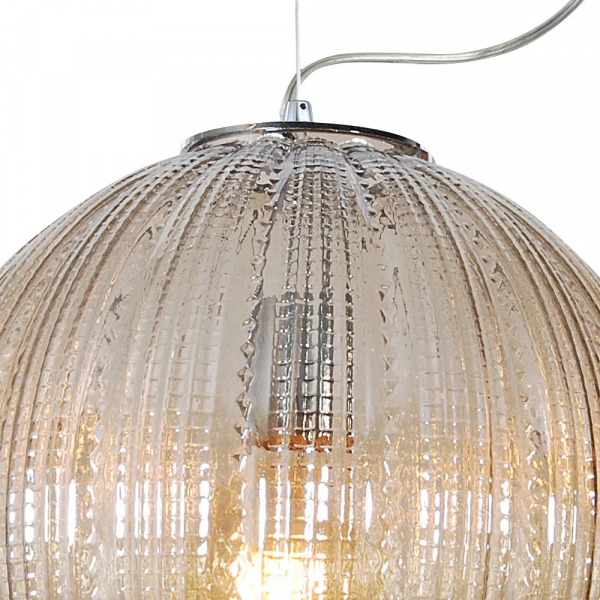 PENDENTE NANA D 35CM 1XE27 127V / 220V CROMADO E AMBAR - JO002A - 4