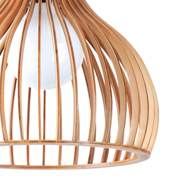  PENDENTE WOOD CROMADO E MARROM (D)45CM (A)45CM 1XE27 40W - LB005 - 4