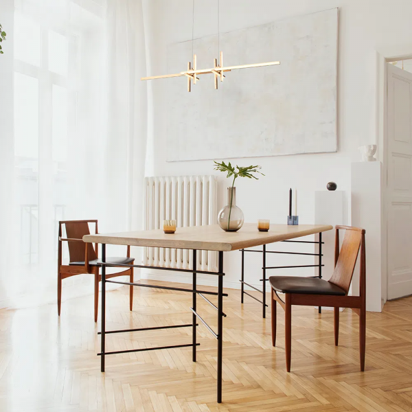 PENDENTE TOM DOURADO E BRANCO (C)21CM (L)106CM (A)26CM 1X38W 3000K 1900LM - LR001 - 4