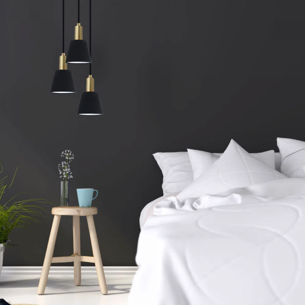 PENDENTE PIPE DOURADO E PRETO (D)12CM (A)19.5CM 1XE14 40W - ME001 - 4