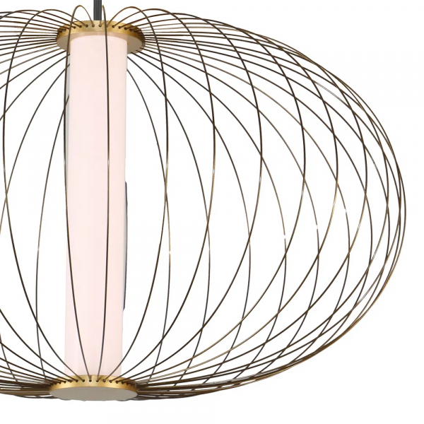 PENDENTE LANTERNA DOURADO E BRANCO (D)50CM (A)32CM 1X16W 3000K 800LM - HC010 - 5